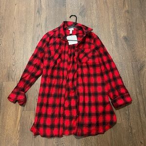Fitted Red & Black Flannel